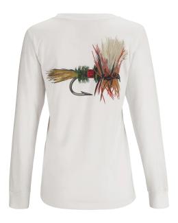 Simms Womens Royal Wulff Fly Longsleeve T-Shirt White