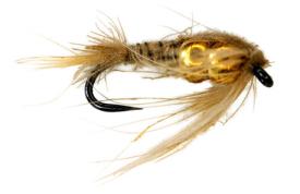 Catchy Flies - CF 1056 - Double Weighted Nymph Tan CDC #18