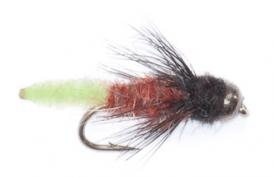 Euro Flies Black Bead Green Tail Caddis #14