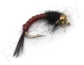 Euro Flies Body Glass Goldbead Red #10