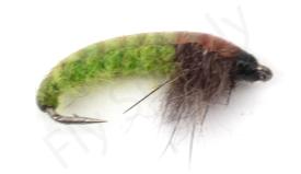 Euro Flies Caseless Caddis Bright Green #16