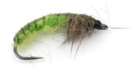 Euro Flies Caseless Caddis Bright Green #8