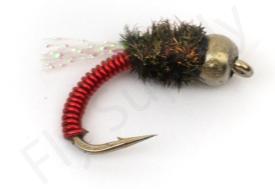 Euro Flies Flash Brassie Goldbead Red #8