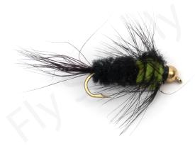 Euro Flies Goldbead Montana Nymph Chartreuse #12