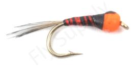 Euro Flies Perdigon Black/Hothead Fluo Orange #14