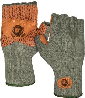 Fish Monkey Wooly Half Finger Gloves Olive