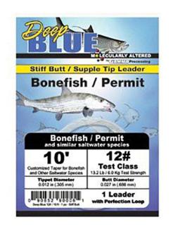 Frog Hair Deep Blue Bonefish/Permit 10ft Leader