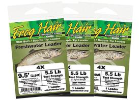 Frog Hair Stiff Butt Freshwater leader 9,5 ft - 3 Pack