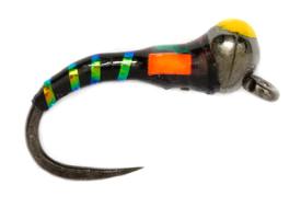 Fulling Mill Croston's Bung Buzzer Black Barbless 2.5mm Yellow Spot #14
