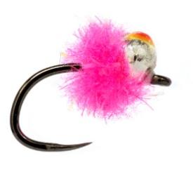 Fulling Mill Croston's Tungsten Mini Egg Fluorescent Hot Pink Barbless #14