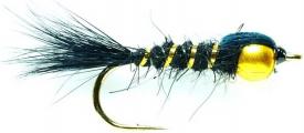 Fulling Mill Gold Nugget Hares Ear Nymph Black #12
