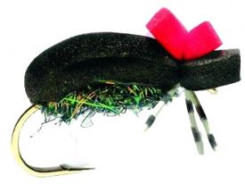 Fulling Mill Hi-Vis Black Foam Beetle #14