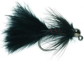 Fulling Mill Jig Bugger Black Tungsten Barbless #12