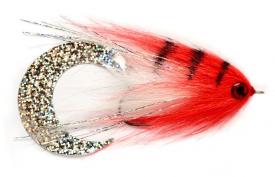 Fulling Mill Paolo's Wiggle Tail White/Red Streamer #6/0