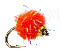 Euro Flies Glitter Salmon Egg Goldbead Orange #16