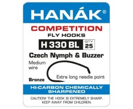 Hanak Czech Nymph & Buzzer H 330 BL Hooks 25 pc