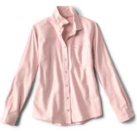 Orvis Womens Mid Mountain Flannel Long Sleeve Shirt Pale Clay - Small