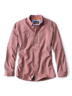 Orvis Womens Tech Chambray Work Shirt Red - Small