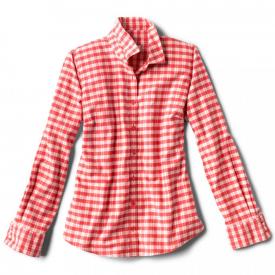 Orvis Womens Tech Check Flannel Shirt Red - Small