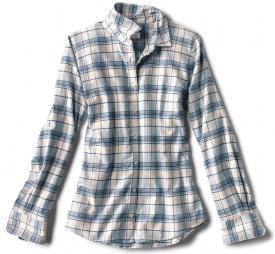 Orvis Womens Tech Flannel Long Sleeve Snow Plaid - Small