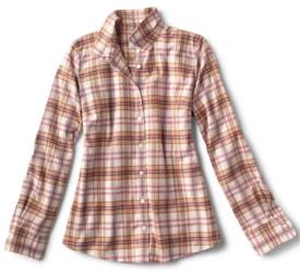 Orvis Womens Vietnam Flat Creek Flannel Shirt Vicuna Snow - Small