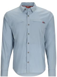 Simms BugStopper Shirt Plaid Steel Blue