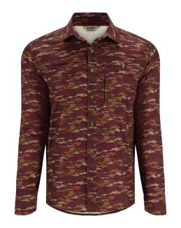 Simms Challenger Mahogany Riverbed Print Shirt - Size Medium
