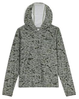 Simms Kids Solar Tech Hoody Ghost Camo Clover Size Medium