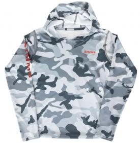 Simms Kid's Solar Tech Hoody Woodland Camo Steel