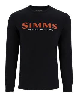 Simms Logo Shirt Long Sleeve Jet Black