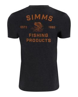 Simms Stacked Bass T-Shirt Charcoal Heather