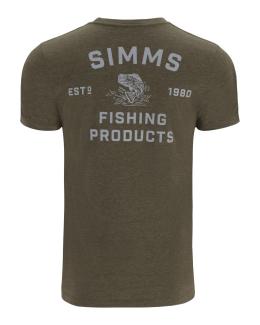 Simms Stacked Bass T-Shirt Military Heather