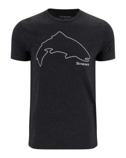 Simms Trout Outline T-Shirt Dark Gunmetal Heather