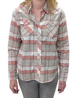 Simms Womens Ruby River LS Shirt Smoked Salmon Admiral Plaid