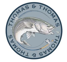 Thomas & Thomas Striped Bass Blue 3 Inch Sticker