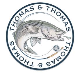 Thomas & Thomas Striped Bass White 3 Inch Sticker
