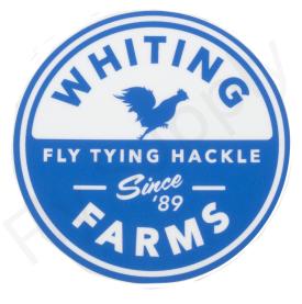 Whiting Farms Logo Sticker 3 Inch Round Blue