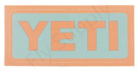 YETI Logo Sticker Light Blue Salmon
