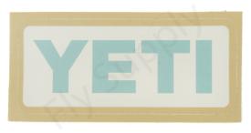YETI Logo Sticker Light Blue Tan